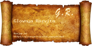 Glovnya Rozvita névjegykártya