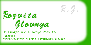 rozvita glovnya business card